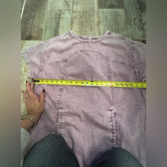 Free People Arland Purple Acid Wash Mini Dress - Picture 9 of 11